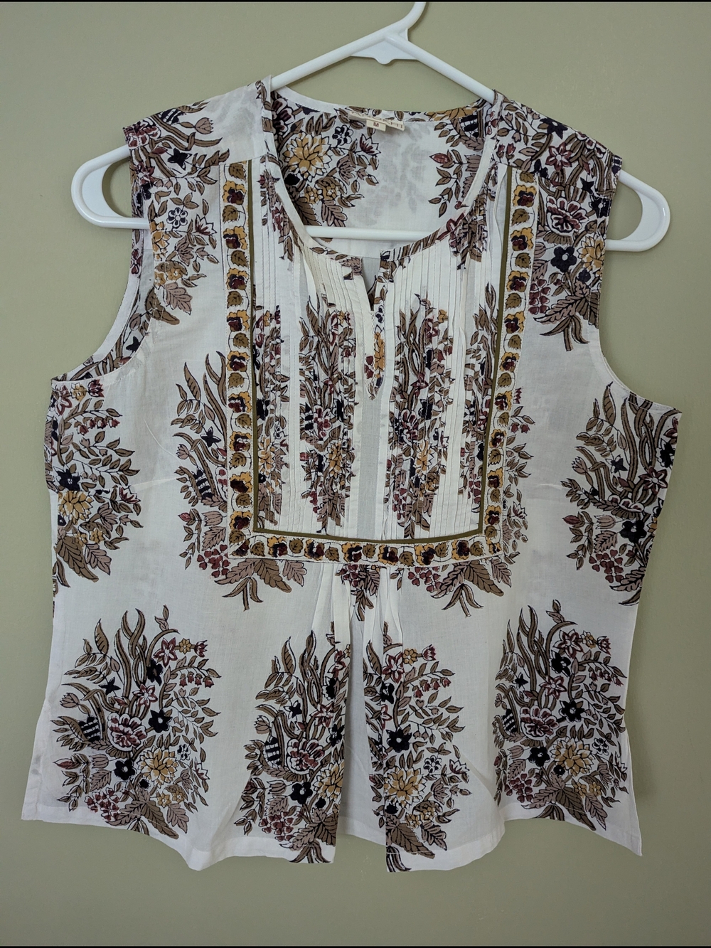Anokhi Hand Block Printed Cotton Top (New, no tags)
